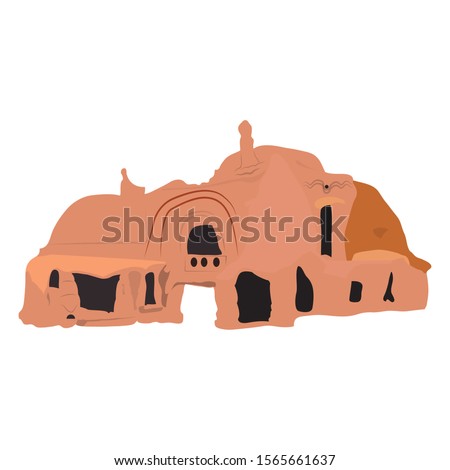 Isolated native ruins over a white background - Vector illustration