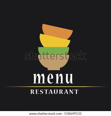 a pile of colored dish with some text for menu design