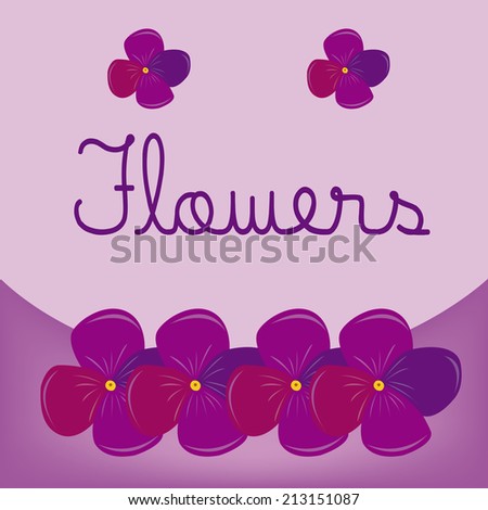 a card with a group of purple flowers and text