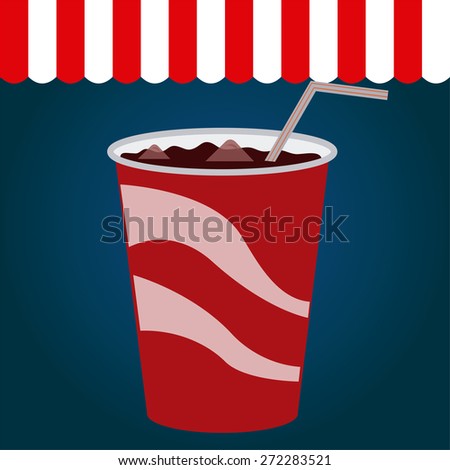 Colored background with an isolated coke. Vector illustration