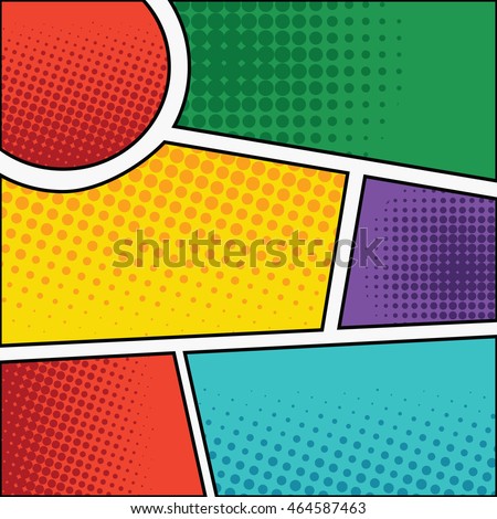 Colored Comic Page, Vector Illustration - 464587463 : Shutterstock