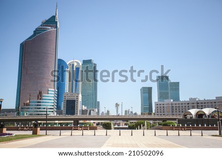 Astana city Astana, Kazakhstan - August 10, 2014: In the photograph the city of Astana, the capital of the Republic of Kazakhstan.