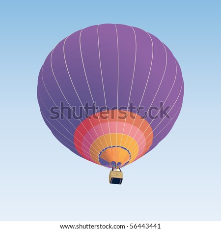 Hot air balloon illustration on blue background