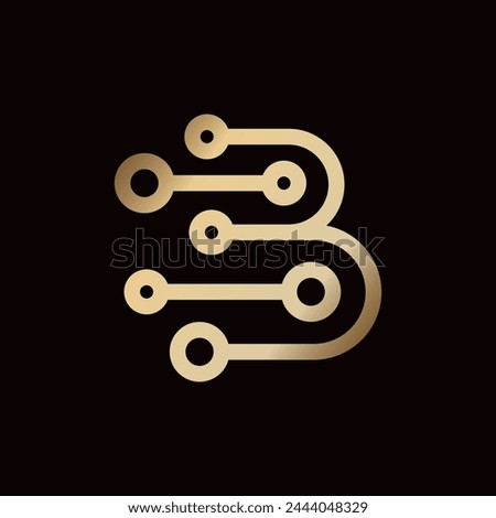 Luxury Letter B Technology Logo