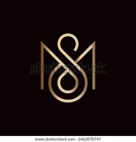 Minimalist Luxury Initials SM or MS Logo