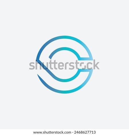 Geometric Minimalist Letter C Logo Icon Vector