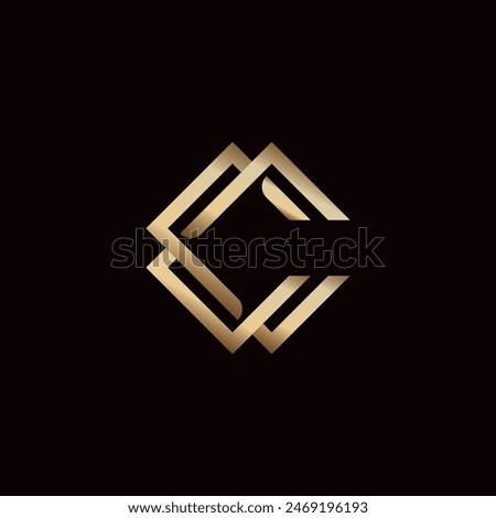 Geometric Luxury Initials CC Logo Icon Vector