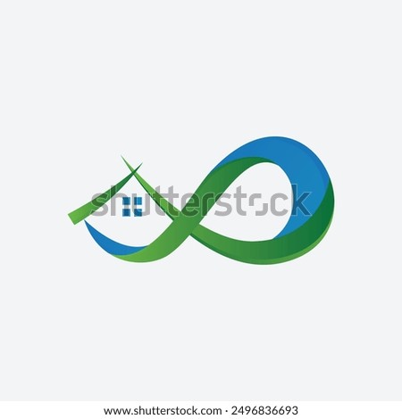 Modern Home Infinity Logo Vector Illustration