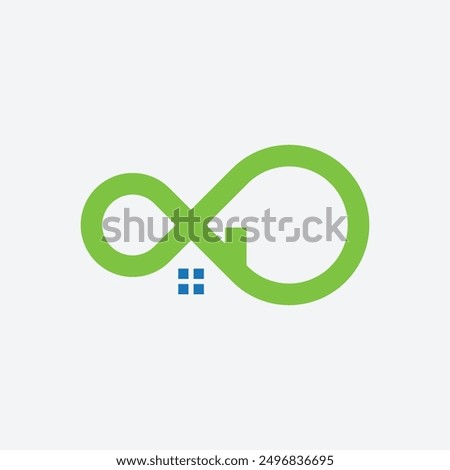 Modern Home Infinity Logo Vector Illustration