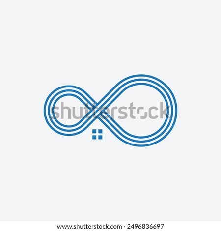 Modern Home Infinity Logo Vector Illustration