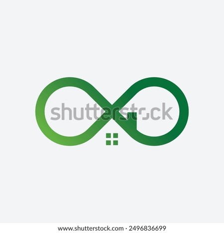 Modern Home Infinity Logo Vector Illustration