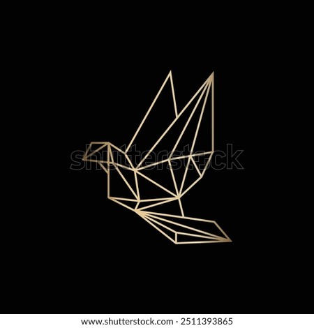 Geometric Luxury Origami Logo Vector Illustration