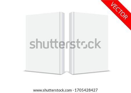 white book cover template, clean mock up,front and back cover 3D. design paste your design.vector eps.10