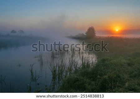 Similar – Foto Bild Nebel am See harmonisch