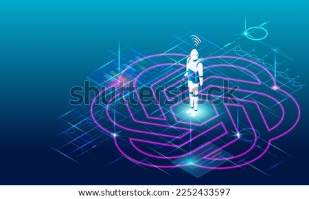 Artificial Intelligence(AI) concept with ChatGPT, artificial intelligence chatbot, Machine learning, digital Brain future technology.  Vector Illustration eps10