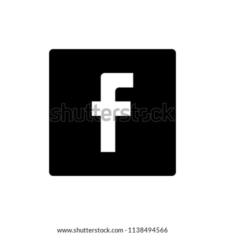 Letter f icon. Social media icon. 