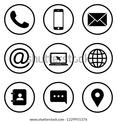 Contact icons. Web icon set. phone, website, mail, time, call, home, printer, laptop, calendar, chat, edit, pin, map, person,