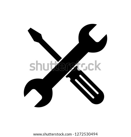 Repair icon. Wrench and screwdriver icon. Settings icon isolated