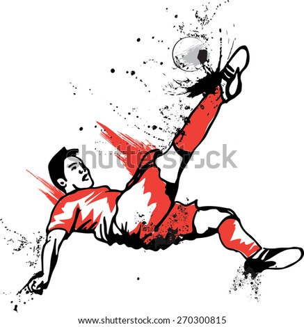 soccer player kicking soccer ball