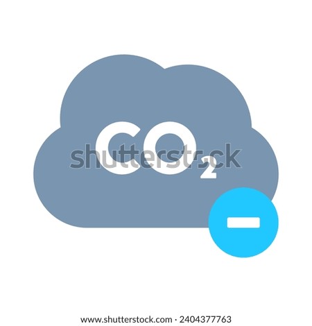 Nature - Environment - Climate Change - Decarbonization - Carbon dioxide (CO2) Cloud with a Minus Sign