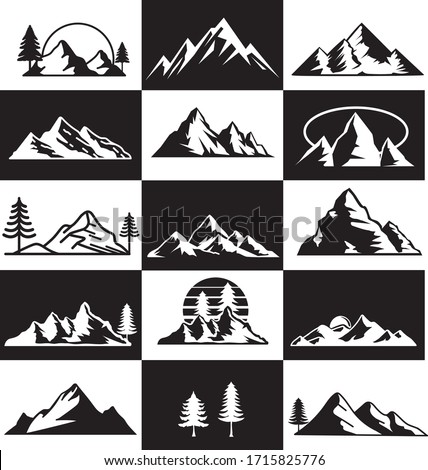 Mountain Black And White Basic Logo Vector Board 商業照片 © 