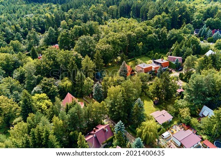 Similar – Foto Bild Sleza Berglandschaft. Luftaufnahme von Bergen mit Wald.