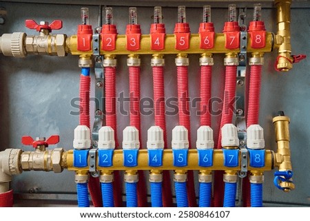 Similar – Image, Stock Photo heating manifold. Heating