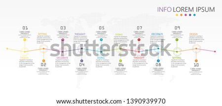 vector illustration Can be used for process, presentations, layout, banner,info graph There are 10 steps or layers.