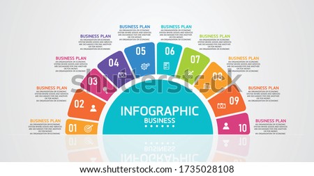 infographic can be used for process, presentations, layout, banner,info graph There are 10 steps or layers vector illustration.