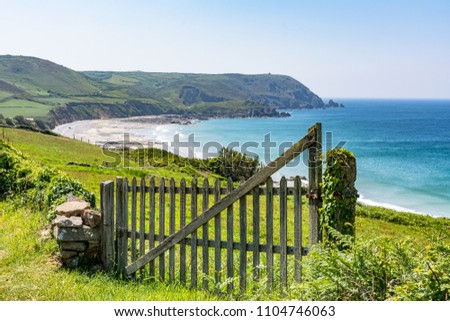 Similar – Image, Stock Photo Channels Fence Gate Meadow