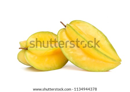Ripe Star fruit isolated on white background (Averrhoa carambola, star apple, starfruit)  Сток-фото © 