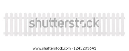 New white wooden fence isolated on white background with clipping path   ストックフォト © 