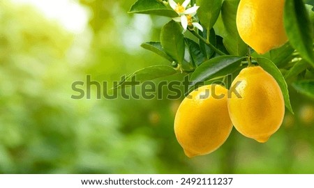 Similar – Image, Stock Photo Green lemons on tree Food