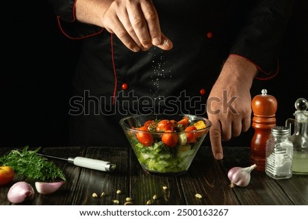 Similar – Image, Stock Photo Person mixing vegetable mixture with green spoon