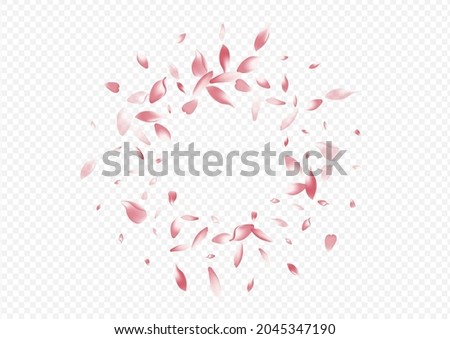 Color Petal Vector Transparent Background. Flower Dream Texture. Heart Blur Template. Sakura Marriage Poster. Light Bloom Garden Cover.