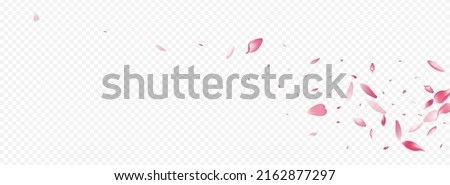 Pink Leaf Vector Panoramic Transparent Background. Heart Fly Card. Tree Mother Poster. Peach Fresh Texture. Red Sakura Marriage Template.