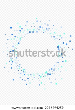 Blue Square Decoration Vector Transparent Background. Independence Cell Wallpaper. Flying Rhombus Invitation. Turquoise Falling Texture.
