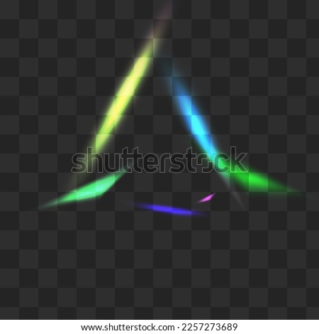 Holographic Cristal Vector Transparent Background. Holo Kaleidoscope Glint Pattern. Shine Refraction Effect Illustration. Hologram Overlay Flash Design.