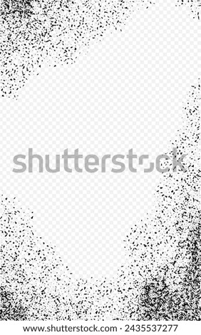 Sullen Fraction Vector Transparent Background. Black Falling Grain Card. Flying Dust Flyer. Gloomy Flour Trendy Poster. Fly Dirt. Scattered Gravel Template.