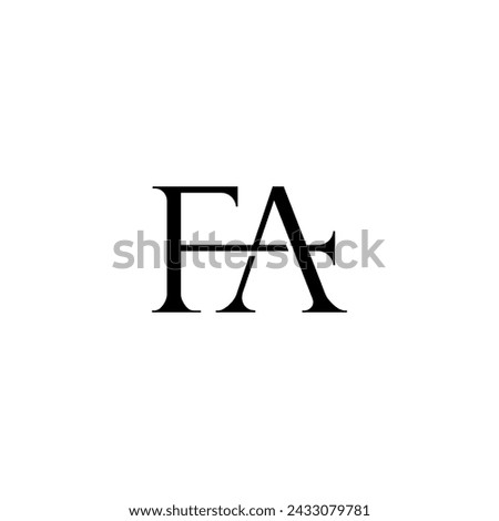 Initial Letter Logo. Logotype design. Simple Luxury Black Flat Vector FA