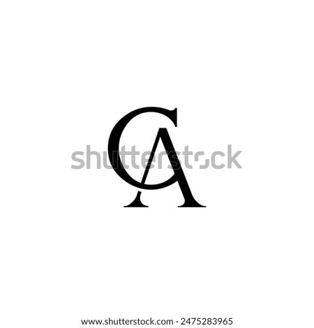 Initial Letter Logo. Logotype design. Simple Luxury Black on White Background Flat Vector CA AC