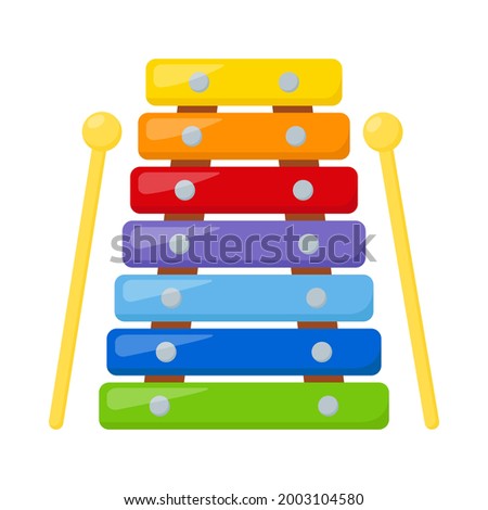 Kid toy xylophone, vector illustration