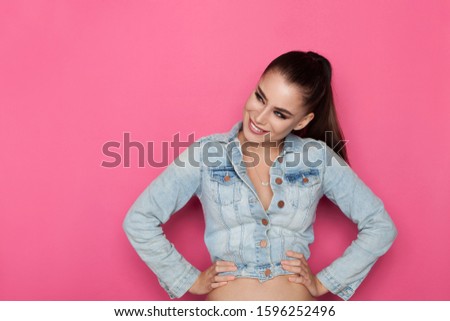 Similar – Image, Stock Photo Woman holding a rogue star-shaped cookie