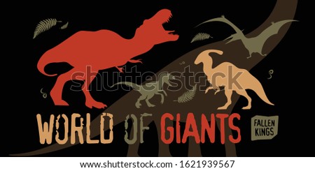 World of giants cartoon background with representatives of extinct predator of jurassic period flying bipeds and quadrupeds lizards vector illustration