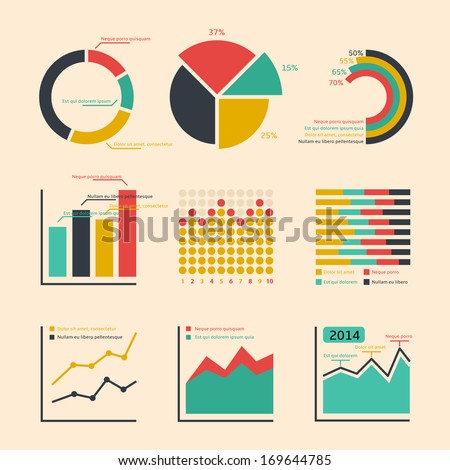 Business ratings graphs and charts infographic elements isolated vector illustration