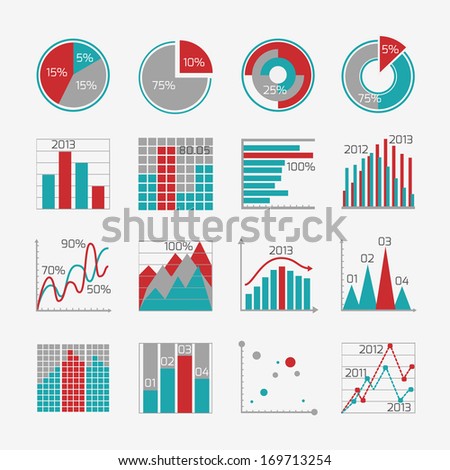 Infographic elements for business report presentation or website isolated vector illustration