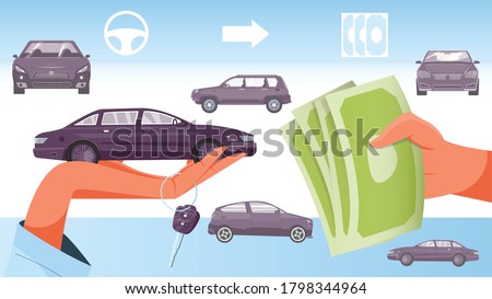 Similar – Image, Stock Photo Car cash purchase Poster