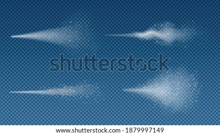 Wind and snow spray transparent set realistic isolated vector illustration