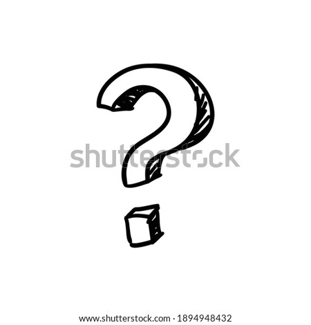 Doodle question mark on white background vector illustration