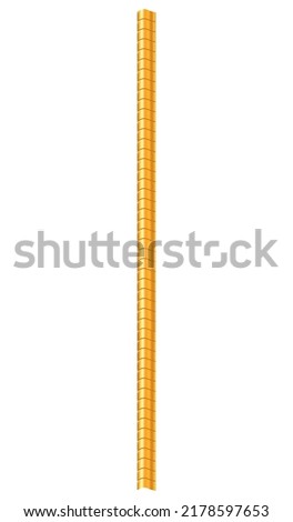 Realistic chain composition of isolated golden jewelry chain on blank background vector illustration